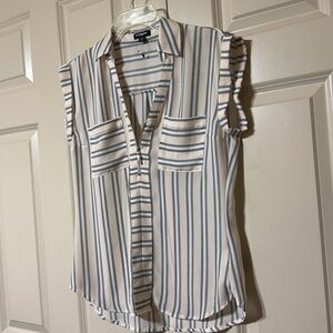 Express xs striped zipper top
